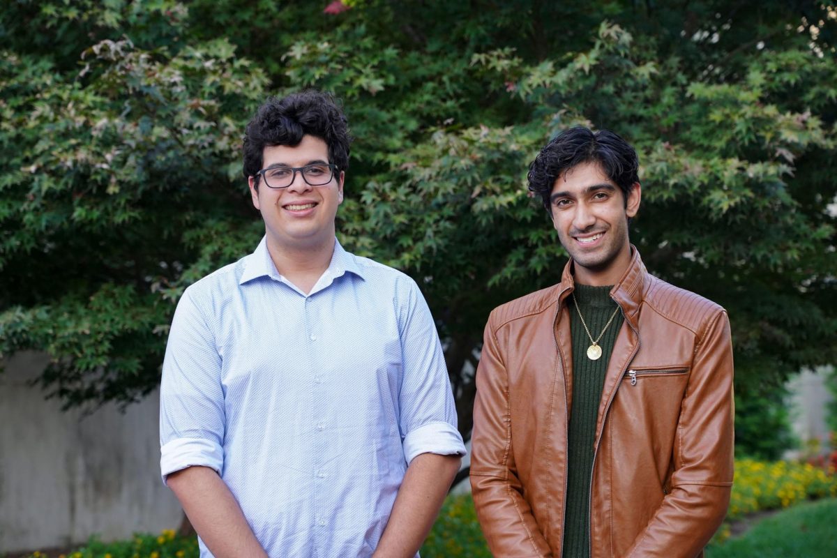 Student Association Sens. Dante Rodriguez (SEAS-U), left, and Dan Saleem (CCAS-U), right, said they hope the competition will boost the number of students who compost.