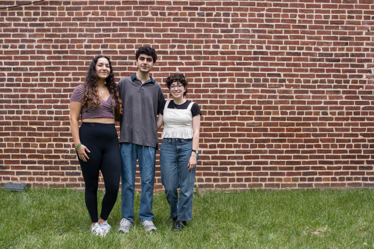 From left to right, GW Armenian Students Association Secretary Julie Tilimian, President Nareg Panossian, middle and Vice President Aline Keledjian hope to provide a safe space for Armenian students on GWs campus.