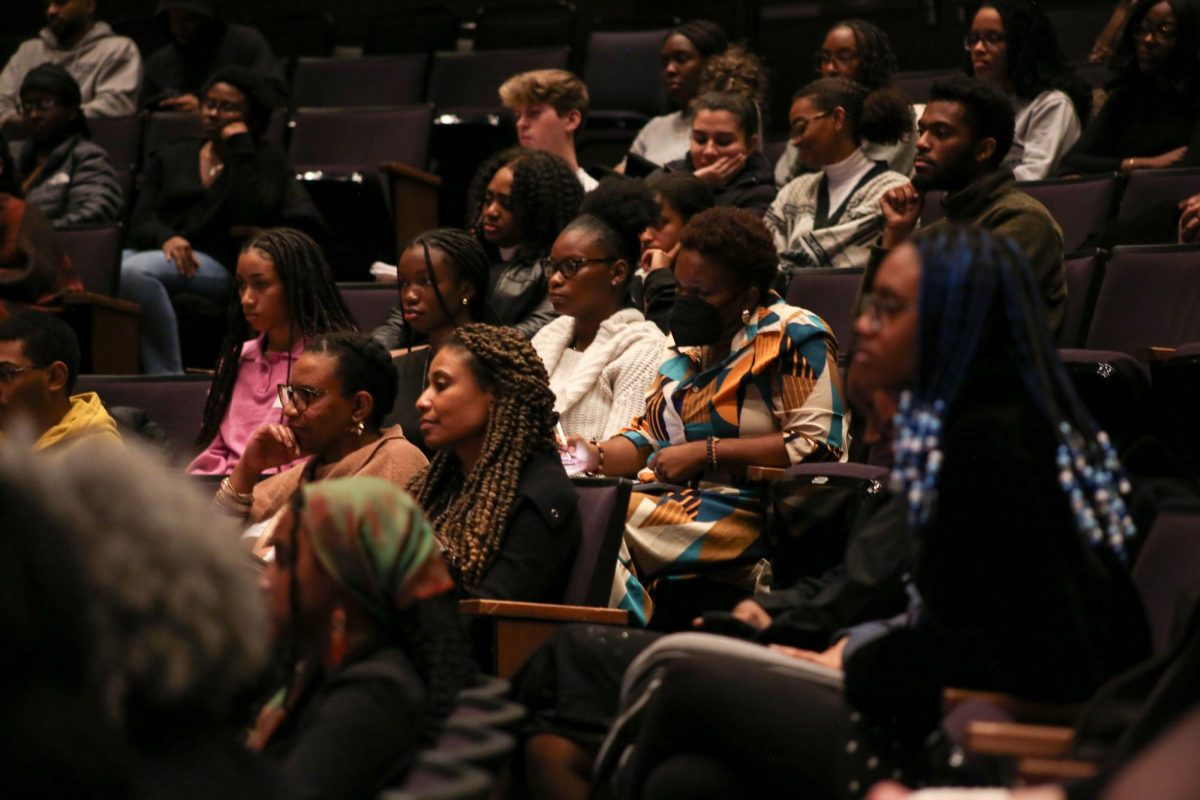 Students attend the Black Heritage Celebrations kickoff keynote from social media influencer Lynae Vanee.
