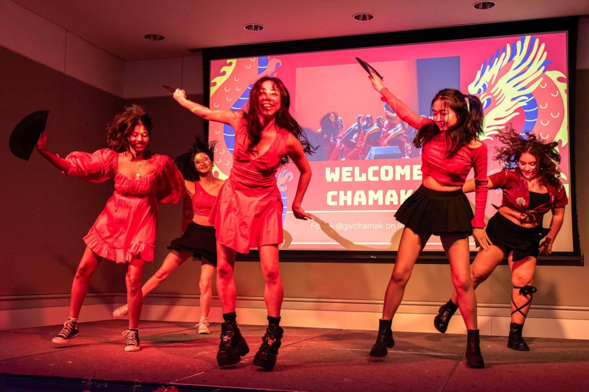 GW Chamak, a multicultural fusion dance team, performs at the Lunar New Year celebration.
