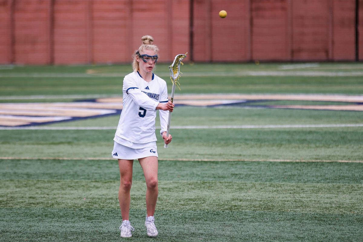 Graduate student attacker Emma Nowakowski broke the GW program record for goals in a game against VCU on Saturday with eight.