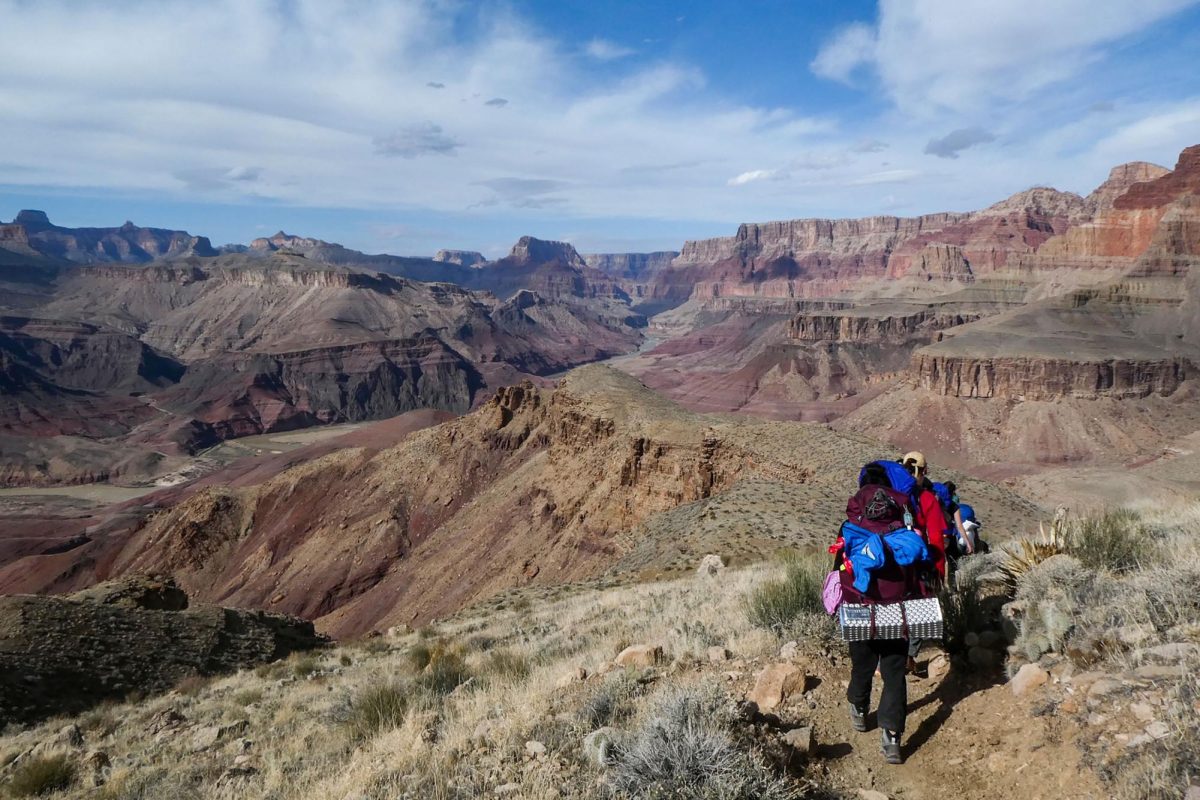Members+of+GW+TRAiLS+trek+through+the+Grand+Canyon+during+a+trip+over+spring+break+this+year.