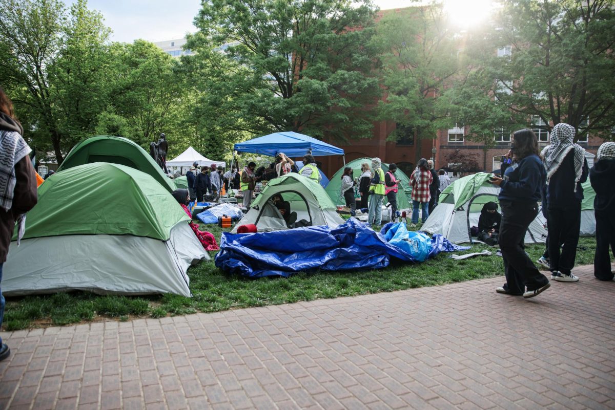 Tents on U-Yard Thursday afternoon.