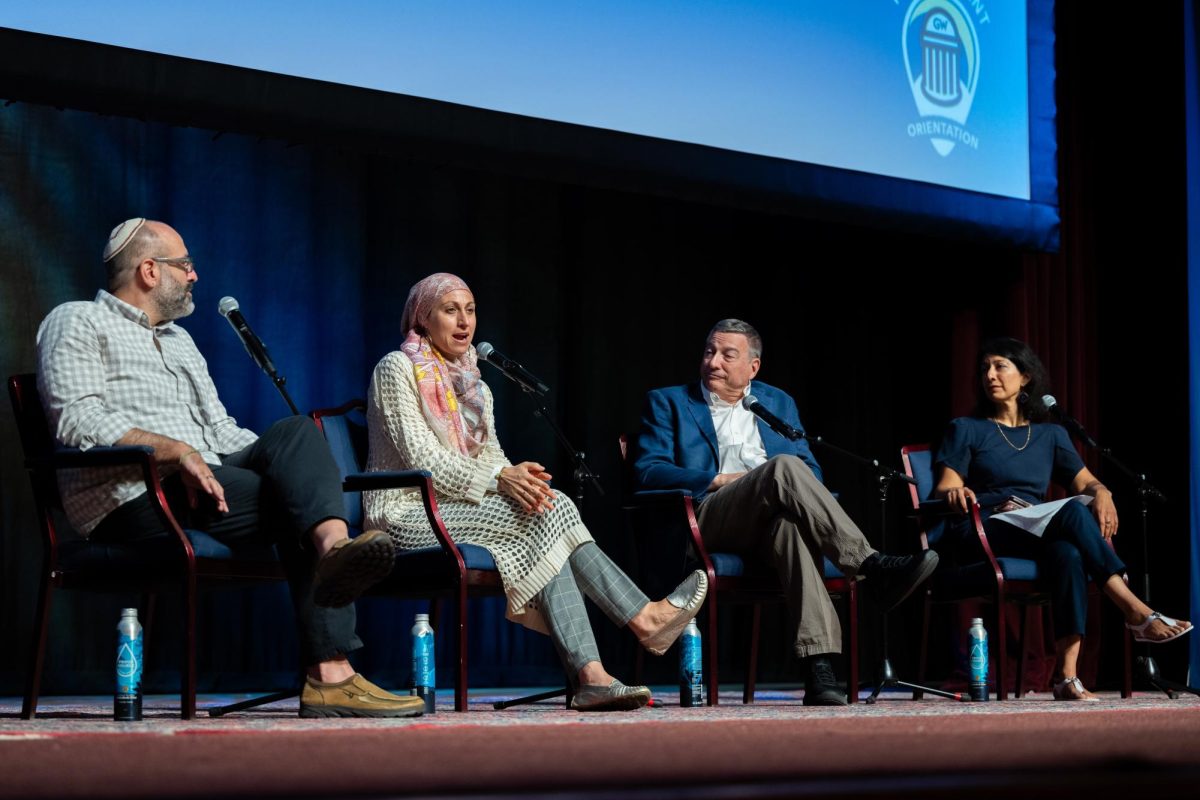 Speakers discuss how empathy bridges gaps between partisan differences during the first of three Intercultural Dialogue panels.