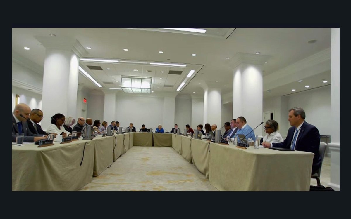 A screenshot of Friday's virtual Board of Trustees meeting.