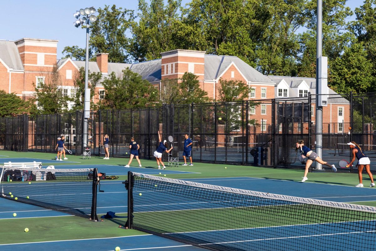 Tennis players during a practice at the Mount Vernon Campus in September.