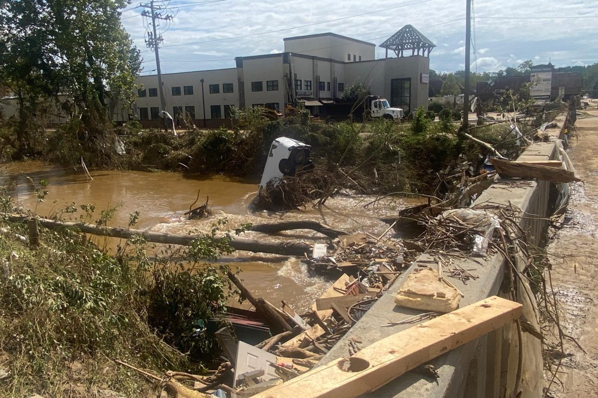 Aftermath of Hurricane Helene near Biltmore Village in Asheville, North Carolina.