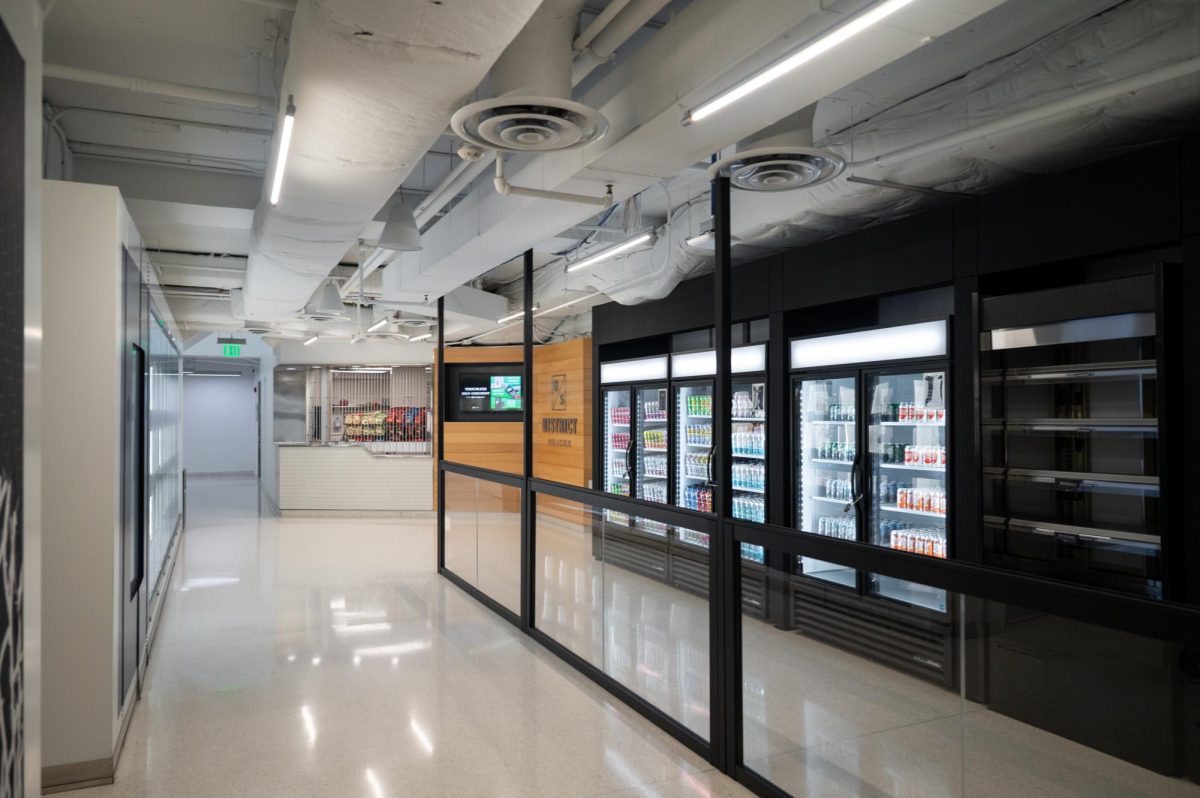 The concession area located on the main floor inside the Smith Center.