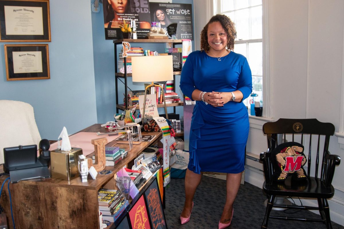 The associate vice provost for the Office of Diversity, Equity and Community Engagement Jordan Shelby West poses for a portrait in her office.