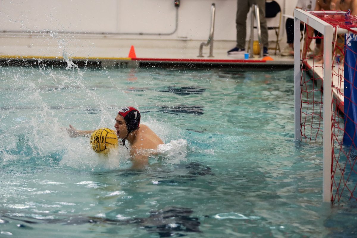 Graduate student goalkeeper Luca Castorina blocks an incoming ball during a game against Bucknell last month.