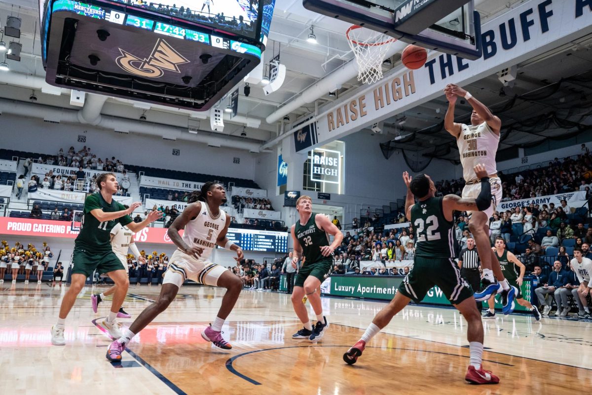 Redshirt junior forward Rafael Castro scores against Mercyhurst during today's game.