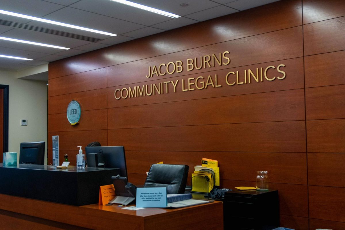 The front desk at the Jacob Burns Community Legal Clinics