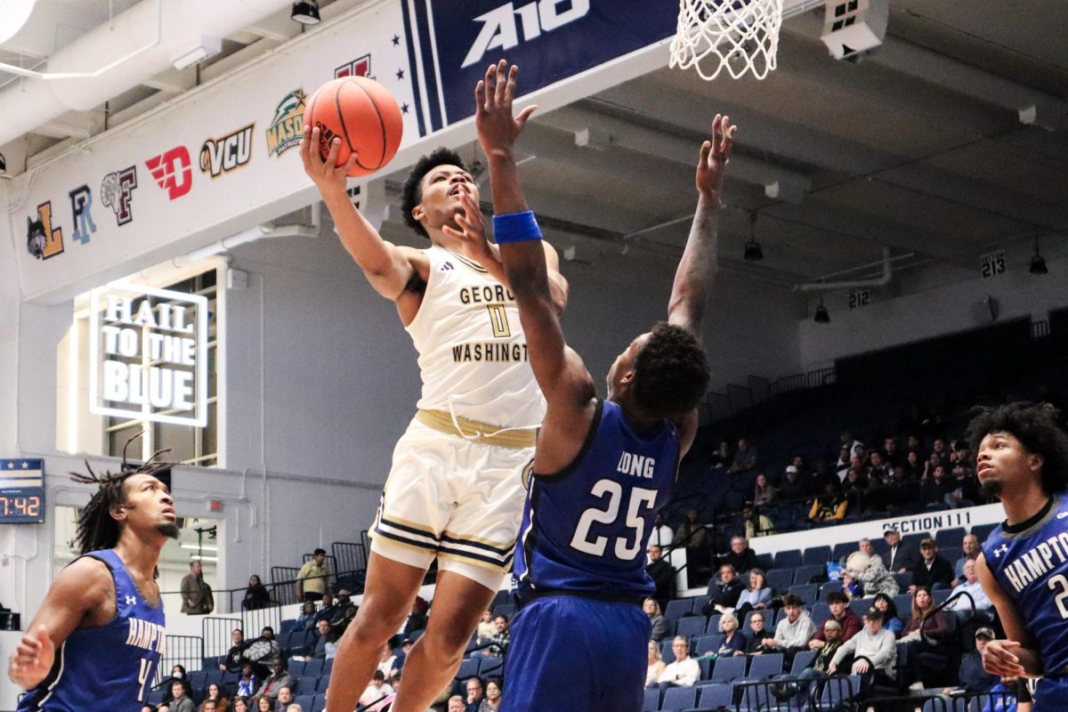 Sophomore guard Trey Autry scores during a game against Hampton on Friday.