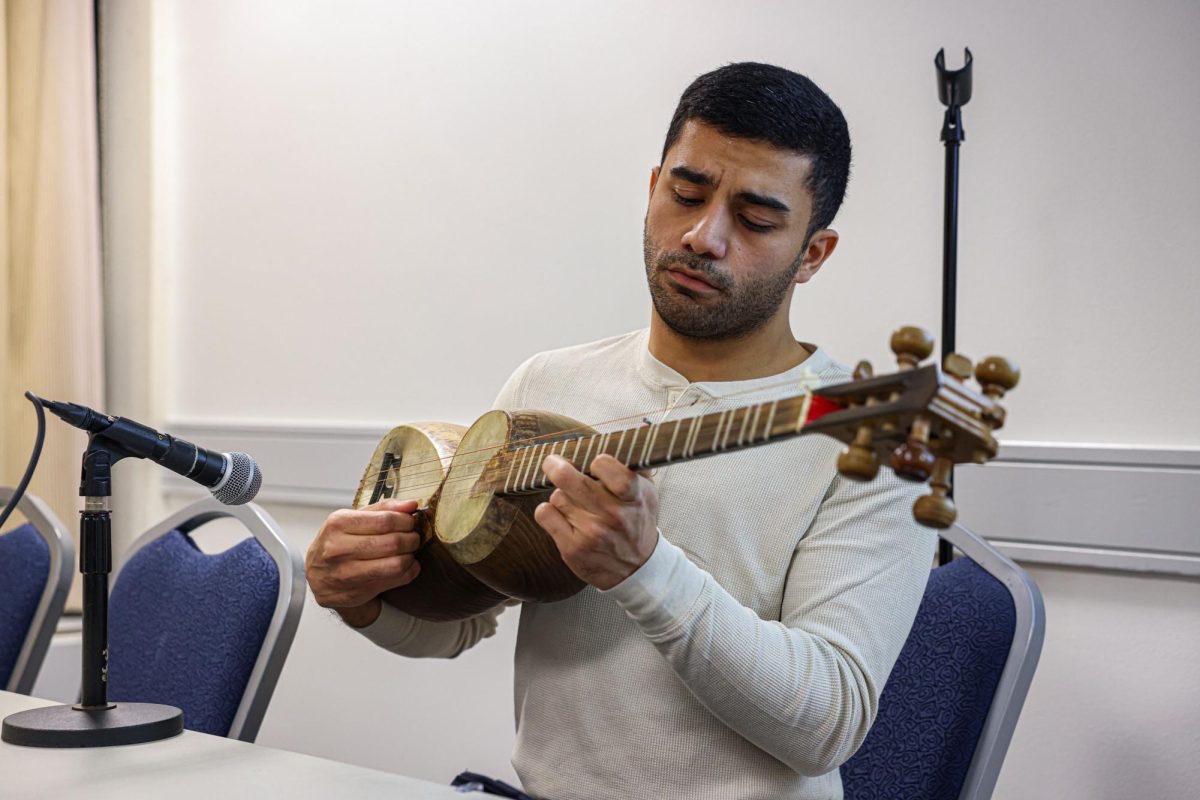 Mikayil Guluzade plays the tar during Azerbaijani Night.