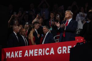 President-elect Donald Trump applauds as the crowd cheers for him at the Republican National Convention in July.