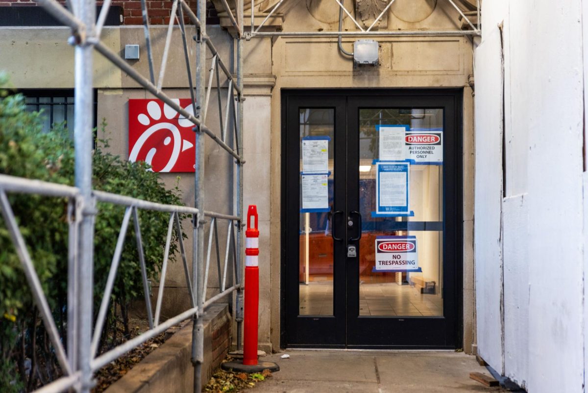 The entrance to the new Chick-Fil-A in Mitchell Hall.
