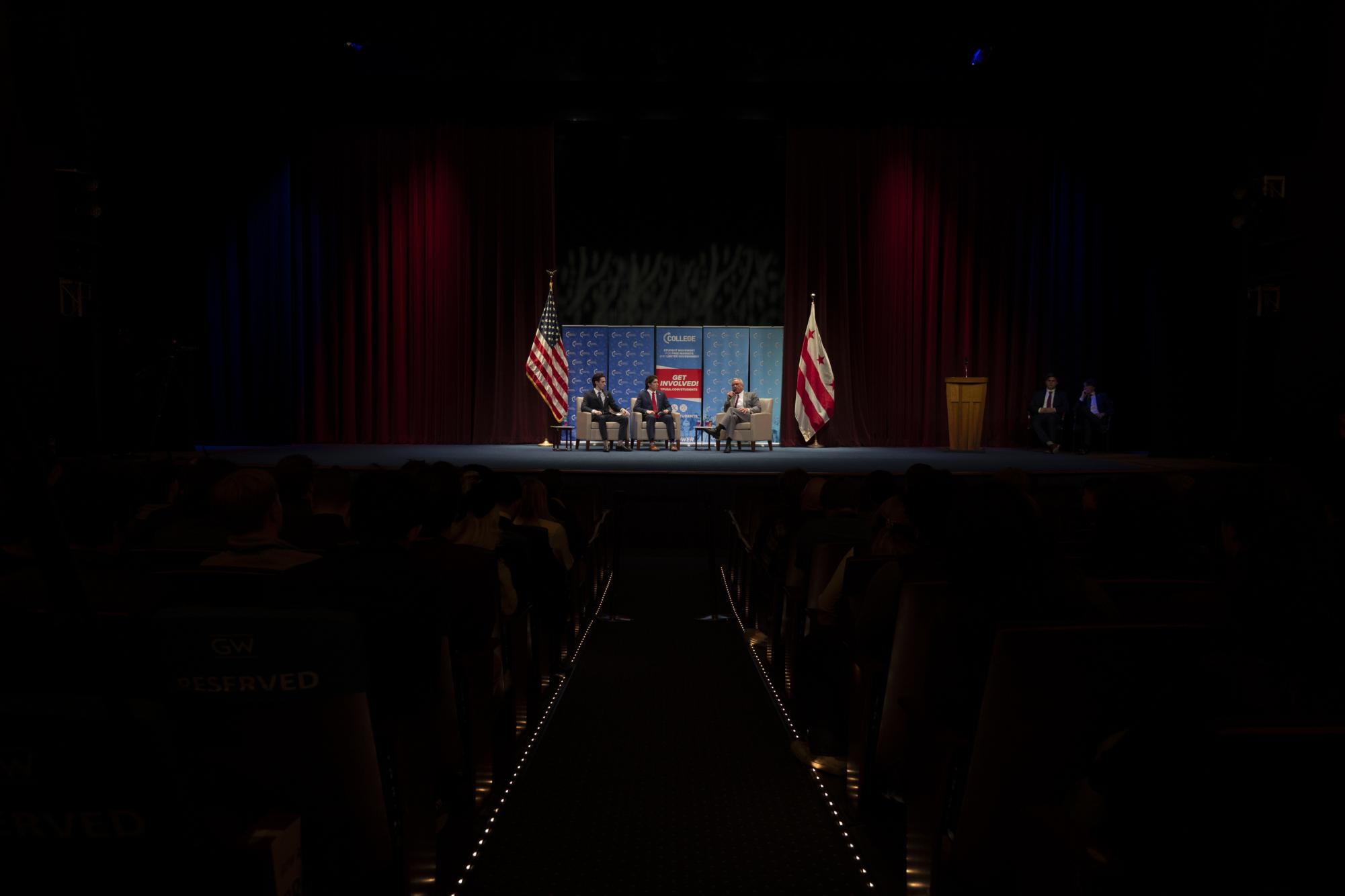 The crowd at Lisner Auditorium during Secretary of Health and Human Services Robert F. Kennedy Jr's talk on Monday.