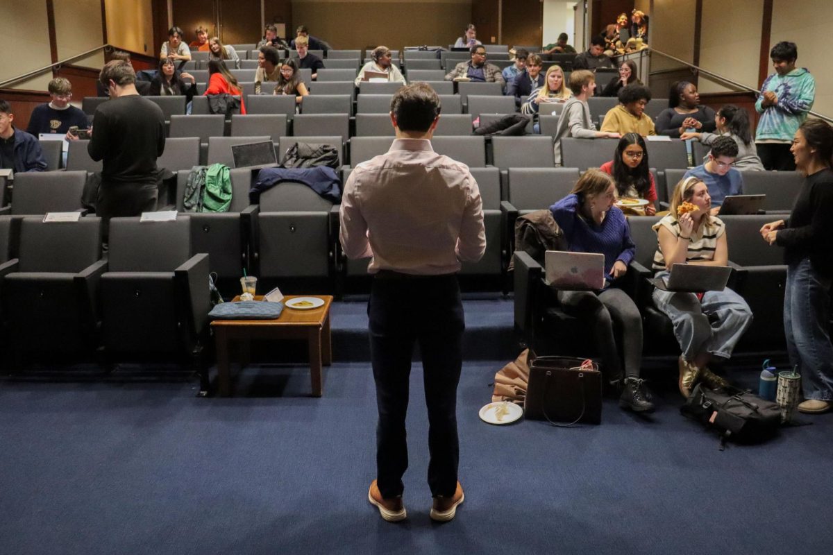 Student Government Association senators at a meeting on Thursday.