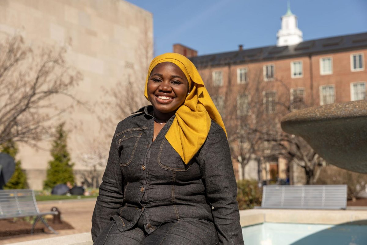 Student Government Association vice presidential candidate Aicha Sy poses for a portrait. 