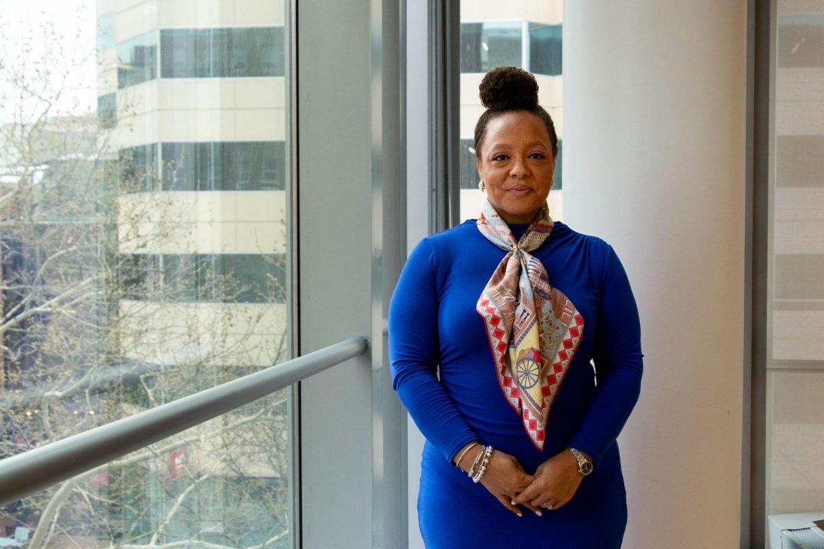 Associate Vice Provost of Diversity, Equity and Community Engagement Jordan Shelby West poses for a portrait. 