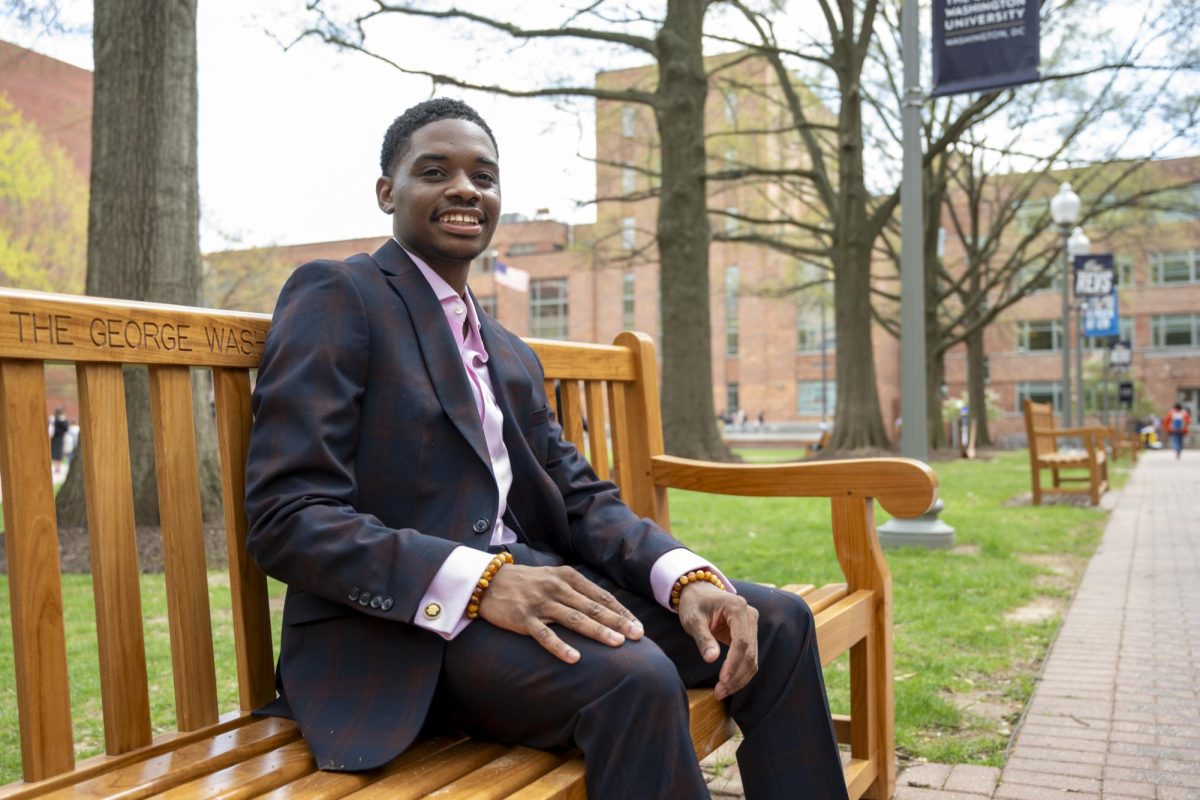 Student Government Association presidential candidate Alfred Lewis Jr. poses for a portrait.