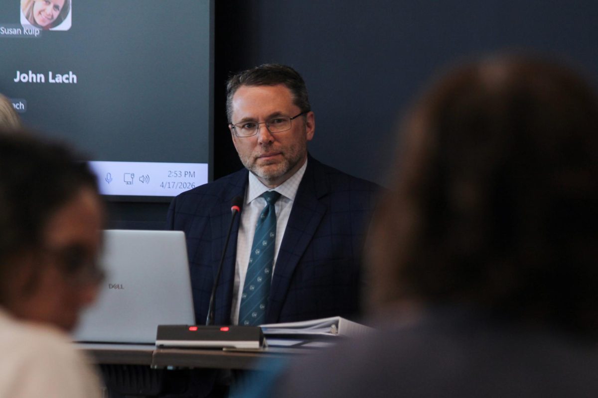 Interim Provost John Lach at a Faculty Senate meeting on Friday. 
