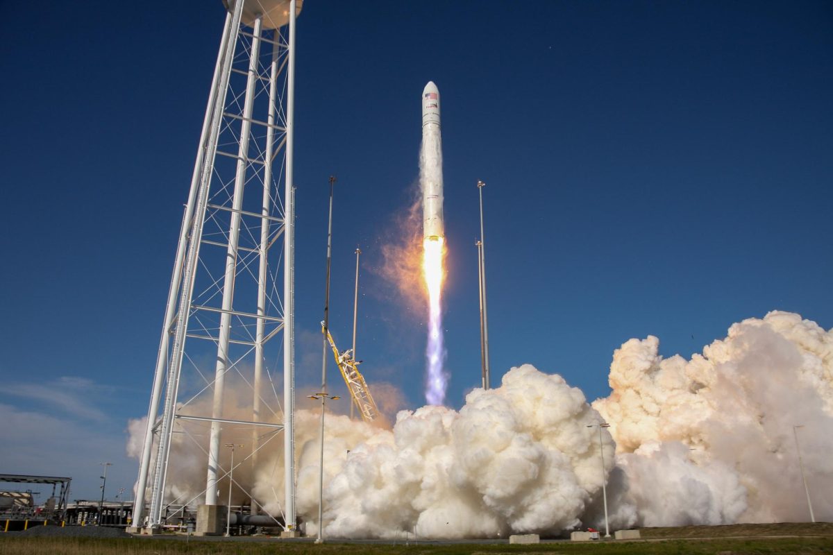 A rocket launch at NASA's Wallops Flight Facility in April.